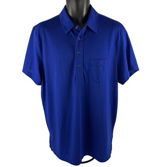Mens Ralph Lauren RLX Short Sleeve Polo Shirt Size XL Blue Polyester Cotton - Picture 3 of 7